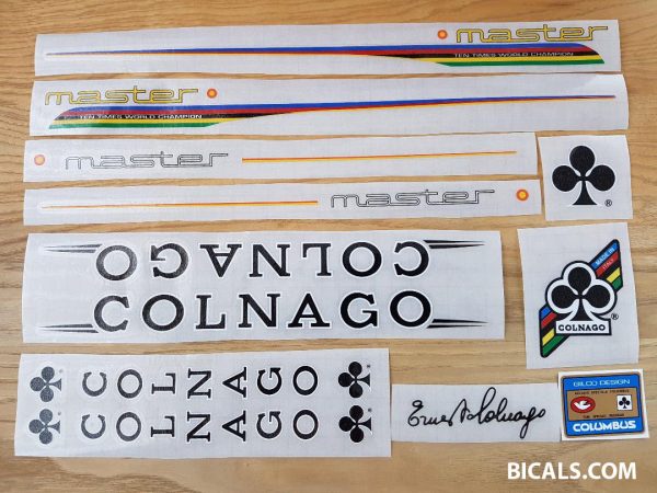 Colnago master decal set V1 white letters black outline BICALS 1