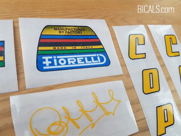 Yellow With Black Key 01108 Fausto Coppi Bicycle Stickers Transfers Decals 