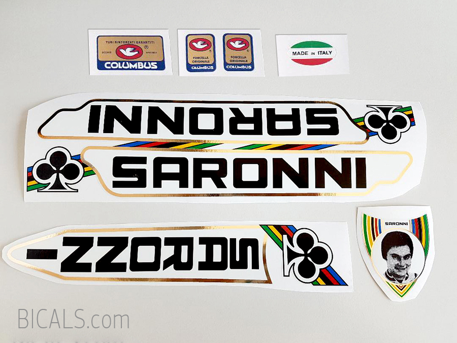 Decalcomanie Per Bicicletta Saronni, Set N.20, Adesivi In Vinile Autoadesivo Sottile