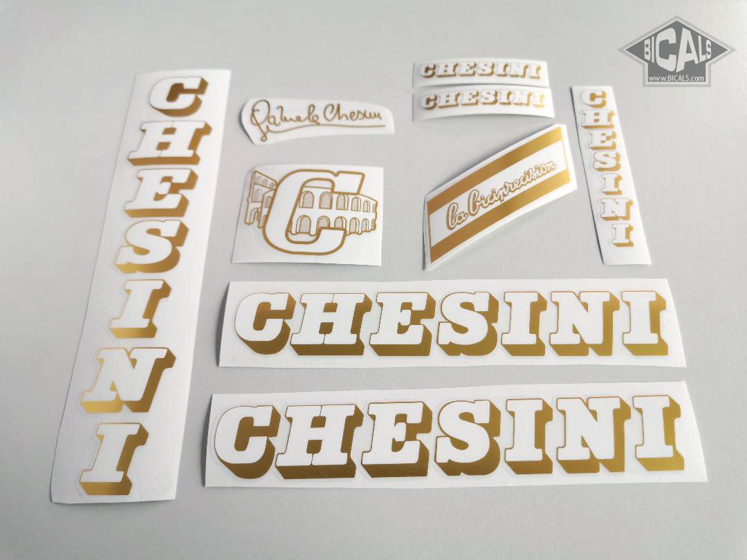 FREE SHIPPING Details about   CHESINI V4 blue gold decal sticker complete bicycle silk screen 