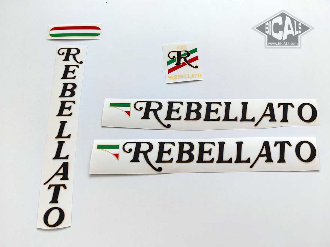 Rebellato-Cicli-Italy-black-letters-bicycle-decal-set-Bicals